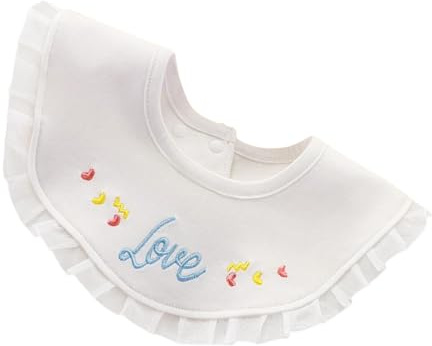 MCAOAL Babero De Alimentación Para Bebé Con Patrón De Dibujos Animados Bordado Paño De Algodón Y Lavable Para Eructar Toalla De Saliva Infantil Con Forro Impermeable Broca Para Babear