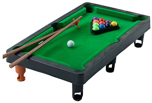 Elyebxj 1 Juego de Mini Juego de Billar de Mesa, pequeño de Billar con Bolas, Palos y Estante Triangular, de Escritorio de Oficina Apto para Viajes para la Familia