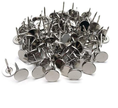 Sydien Klädsel med platt huvud hem möbler dekor tack klädsel spik tryckstift tumstift silverton 100 st (11 mm x 17 mm)