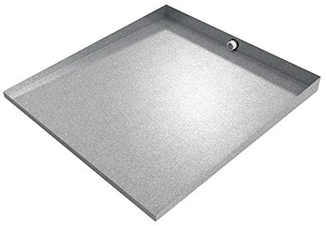 32 x 30 Front-load Washer Tray with Drain (Galvanized Steel) - Killarney Metals - Made in America