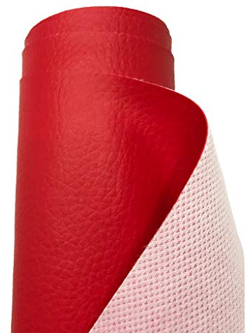 A-Express Grained Faux Leather Fabric Waterproof Heavy Duty Leatherette Vinyl Leathercloth Upholstery Textured Material - Red 2 Metres 200cm x 140cm
