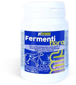 PETFORMANCE Fermentiflora – Probiotico, Prebiotico e Postbiotico per Cani e Gatti - Fermenti Lattici con Funzione Digestiva per la Flora Intestinale - 30 Compresse Appetibili