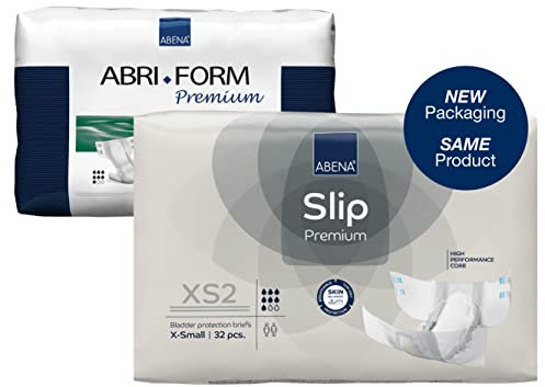ABENA Slip Premium All-in-One Inkontinenzeinlagen für Damen und Herren, Eco-Labeled Damen-Inkontinenzeinlagen, Inkontinenzeinlagen, XS 2, 60–85 cm Taille, 1400 ml Saugfähigkeit, 4 x 32 Stück