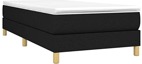 vidaXL Estructura de Cama con somier Tela Negro 90x190 cm