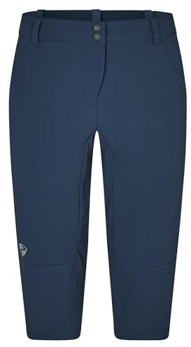 Ziener Damen NESTLA X-Function Fahrrad-Shorts mit Innenhose - Mountainbike/Outdoor/Freizeit - atmungsaktiv,schnelltrocknend,gepolstert,3/4,Knielang, hale Navy, 46