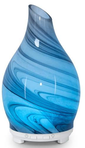 Essential Oil Diffuser 120ML Glass Aromatherapy Oil Diffuser-Aroma Humidifier,7 Color Changing Light Waterless Auto-Off Ultra-Quiet for Sleeping Yoga Home Ofice, Home Decor & Gift