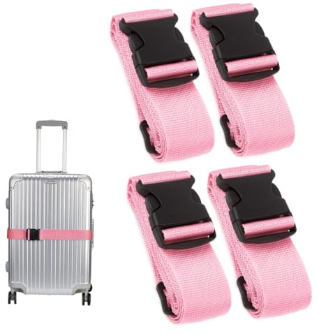 4pcs Luggage Straps for Suitcases Packing Belts Adjustable Bag Strap | Heavy Duty Luggage Straps,Case Strap for Suitcase Straps,Travel Accessories,Luggage Belt with Quick Release Buckle,Rainbow