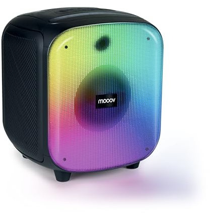 mooov 477370 - Altavoz Bluetooth Potente 200W Musicales, TWS, portátil, 6 Efectos LED, Tomas USB, microSD, Entrada para Micro