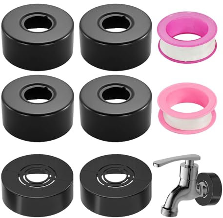 6 Piezas 2 Estilos Acero Inoxidable y Plástico Negra Embellecedor Grifo Ducha 3 Tamaños en 1 Embellecedor Radiador Embellecedor Ducha Embellecedor Grifos para Accesorios de Ducha Grifos Radiadores