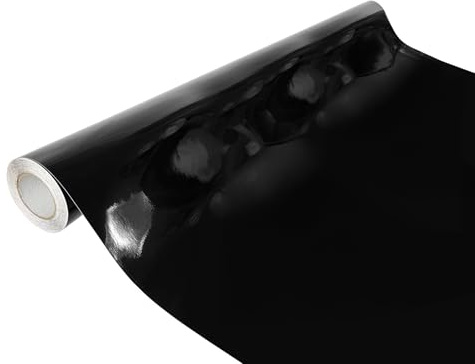DecoMeister Pellicola Adesiva Auto 151x200 cm - Vinile Wrapping Termoformabile Anti-Bolle e AntiGraffio - Film Protettivo UV per Carrozzeria, Bici, Arredamento - Interno ed Esterno - Nero Lucido
