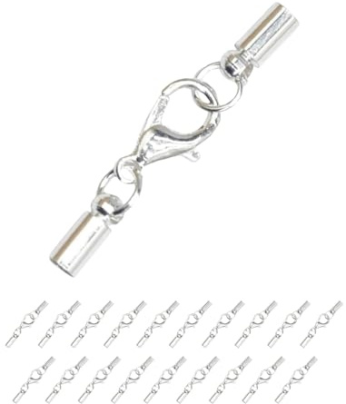 FUGLUS 20 pezzi fermagli in acciaio inox, catena in pelle, chiusura a moschettone, chiusura per catene, cinturino in pelle, gioielli fai da te