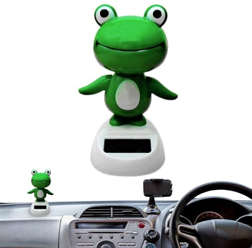 Frog Soldansleksak - solinstrumentbräda för bil | söt boblehead-figur | ingen trumdekoration för | Rolig grodprydnad, figur av