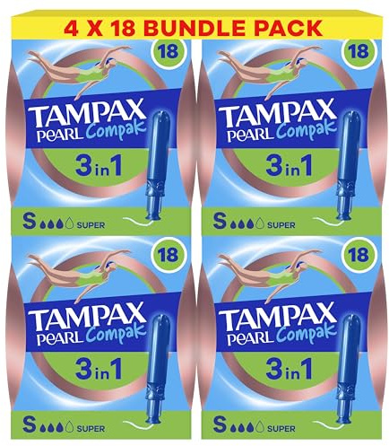 Tampax Compak Pearl Tampons Super XL 72 Pack