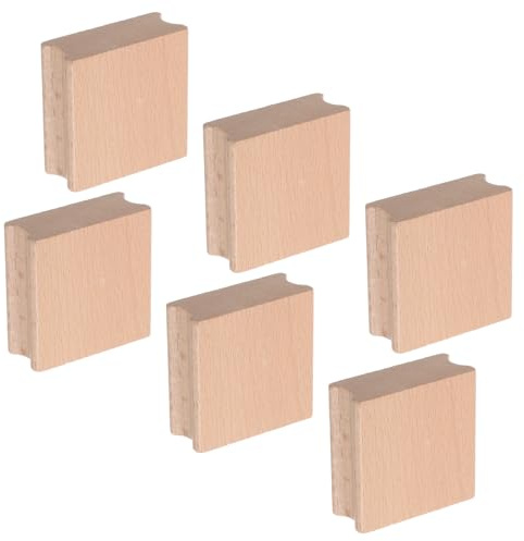 Gogogmee 6 pezzi Blocchi di Legno Quadrati per Timbri Base Naturale Grezza per Progetti Fai da Te e Artigianato Blocchi in Legno Resistenti per Lavoretti Creativi e Teambuilding