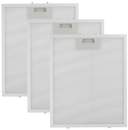 DBALL 3 Piezas 5 Capas Filtros Campana Extractora 320 x 260 x 9mm Filtro de Ventilación Universal de Malla de Aluminio Filtro de Grasa Metálico para Campanas Extractoras