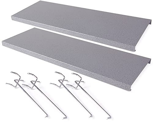 Ondis24 2x Einlegeböden inklusive 2 Haken Set für Werkzeugschränke Metall grau Doppelpack