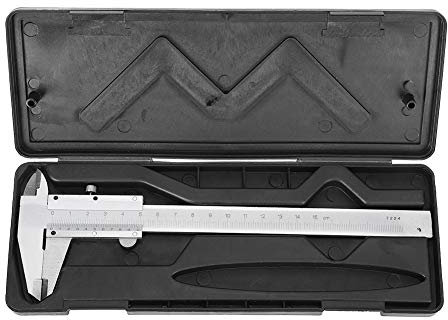 Calibrador a Vernier de Acero al Carbono de Alta Precisión Herramienta de Medición de Medidor de Micrómetro de Metal Duradero y Transparente 0-150 mm con Caja Protectora