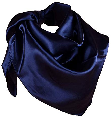 YOFASEN Hijab huvudduk för kvinnor – 1 styck enfärgad satin muslimsk islamisk huvudbonad kvinnor ansiktsslöja turban 90 x 90 cm, Djupblå A, one size