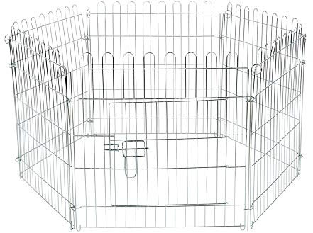 Kerbl Freilaufgehege 6-eckig (Gehege für Kleintiere/Nager/Kanninchen, 6 Zaunelemente 56,5x56,5 cm, Gitterabstand 2,8 cm, Metall verzinkt) 82833