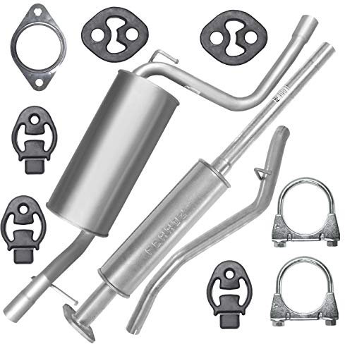 Schalldämpferset Abgasrohr Mitteltopf Endschalldämpfer Auspuff Endtopf für Ford Focus 2 II MK2 Kombi 1.4i 1.6i