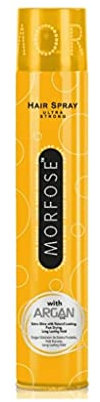 Morfose Argan Ultra Strong Hair Styling Spray 300ml - Huile d'Argan - Tenue Ultra Forte, Brillance des Cheveux, Tenue Longue Durée - Qualité Professionnelle - Usage Mixte