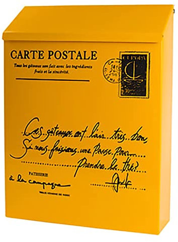 FYZS Buzón de buzón Americano, buzón de Metal Retro, buzón de sugerencias de Estilo Rural, buzón de Pared, buzón de Correo al Aire Libre, 22 x 7 x 30 cm (Color : Yellow)