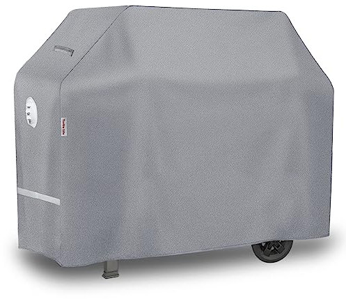 Turtle-Life - Funda para barbacoa, impermeable, para barbacoa, exterior, funda para barbacoa, gas de 3 a 4 quemadores, funda protectora para barbacoa, no se desvanece en 2 años, gris 136 x 70 x 114 cm