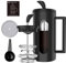 BOMPCAFE Cafetera de prensa francesa de 1 a 2 tazas, 350 ml, sistema de filtración de 4 niveles, vidrio de borosilicato resistente al calor con filtro de acero inoxidable, 350 ml