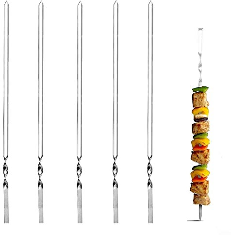 Oniissy Kebab - Spiedini in titanio, per barbecue, per barbecue, cocktail, shish kabob, elementi essenziali per feste, 20 cm