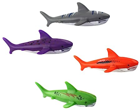 BESPORTBLE 4pièces Jouets Plongeants Requin Et Fusées Duo De Plongée pour Piscine Jouets De Natation pour Garçon Fille