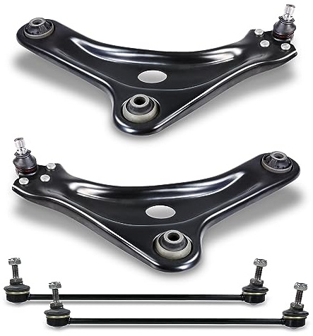 ATEC Germany 2x Brazo de control con rótula delantera, 2x barra de acoplamiento delantera compatible con CITROËN DS3 (SA)(SB),C3 (SC)(SX,SY)(SX),C4 CACTUS,PEUGEOT 208 (CR)(CA,CC),2008 I (CU)