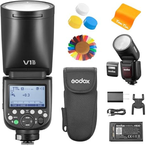 Godox V1Pro-S V1 Pro S TTL Kamerablitz für Sony, Godox V1-S Aufgerüstet, 2,4G HSS 1/8000s Li-Ion 76Ws Rundkopf-Blitzgerät, Innovative Externe Blitz SU-1, V1Pro für Sony Kameras