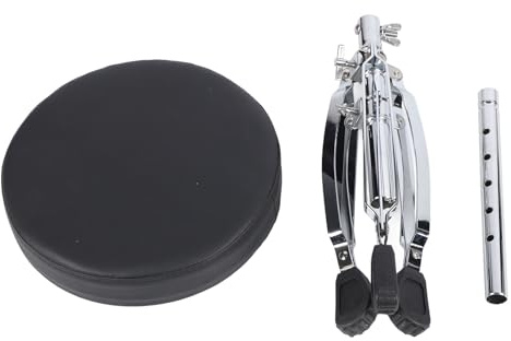 Fafeims Tabouret de Tambour avec Cadre en Alliage Réglable, Pieds Pliables à Double Support, Noir, Portable pour Tambour, Clavier, Joueurs de Guitare