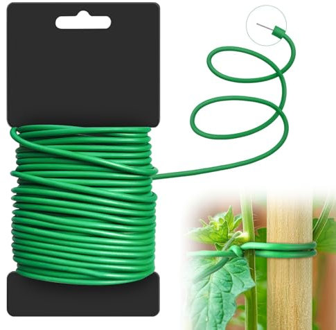 xuefenfei Alambre Plastificado, Lazos para Plantas, 3,5mm x 20m, 0.9mm Alambre Interior, para Jardinería, Hogar, Oficina