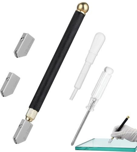 Glasschneider 2mm-20mm,Metalllegierung Glasschneider Diamant,Glasschneider Mit Hartmetallspitze,Bleistift Stil öl Feed Hartmetallspitze,Glass Cutter,Für Dickes Glas, Spiegel Und Mosaik