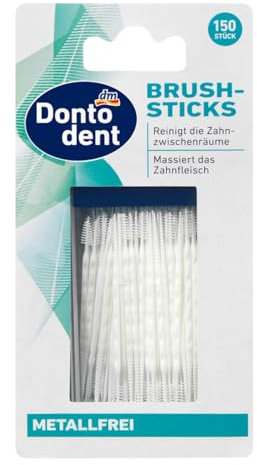 Dontoden Brushsticks Metallfrei – 150 Stück für sanfte & effektive Zahnzwischenraumreinigung. Interdentalbürsten ohne Metall, Zahnzwischenraumreiniger, Zahnpflege. Dental Sticks Zahnstocher