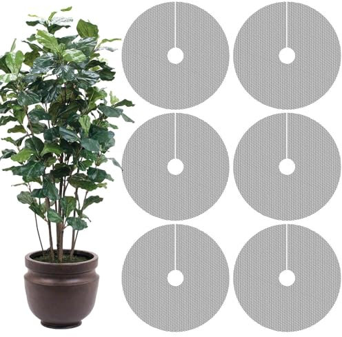 Cubremacetas para Plantas - Protector de Sustrato para Macetas,6 Piezas Rejillas Cubremacetas Impermeables para Jardín Interior y Exterior