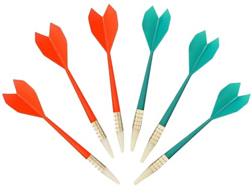 Rayakt 6PCS Soft Tip Darts Sets, Safety Plastic Soft Darts for Kids & Adults, Great for Indoor Games with Soft Dartboards (Red+Green)