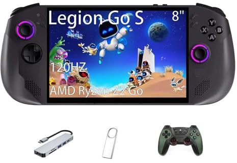 Lenovo Legion Go S Gaming Handheld Consoles, Steam OS, 16 GB RAM LPDDR5X 2TB SSD, 8 120Hz IPS LCD Touch Screen, AMD Ryzen Z2 Go, with GSF Kit