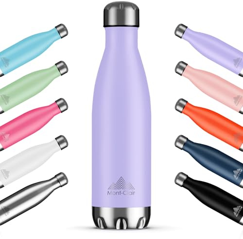Mont-Clair H2O Borraccia Termica 750ML in Acciaio Inox, Borracce Termiche - 12h di Bevanda Calda e 24h di Bevanda Fredda - Senza BPA, Bottiglia Acqua, Borraccia 750ML Lilla