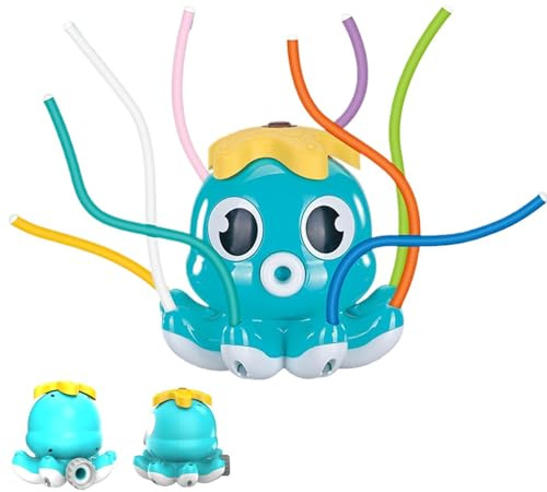 Water Sprinkler For Kids – Octopus-Shaped Backyard Sprinkler, 8 Swinging Tubes, Rotating Aquatic Toy | Garden Toy Outdoor Water Sprayer For Ages 3+ Boys Girls Lawn Pool Backyard Birthday School