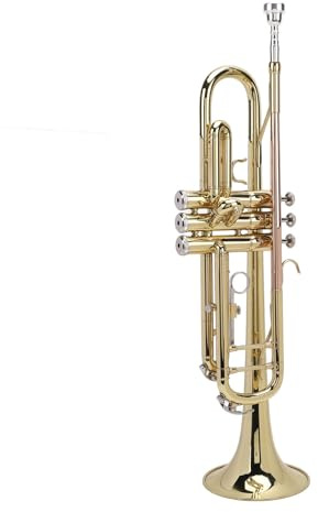 Vvikizy Integrated Design Accurate Connection Brass Trumpet with Cleaning Set for Students (Phosphor Bronze)