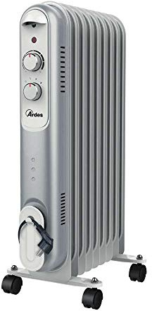 ARDES – AR4R09S CURVY oljekylare, 9 värmeelement – element, 3 effekter, 2 000 W – oljekylare med driftsljus och termostat för temperaturinställning