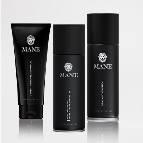 Mane Hair Thickening Spray x 2 (100 ml Mid Brown) and a Mane Hair Thickening Shampoo