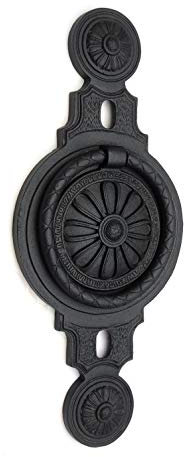 Türklopfer antik, reich verziert, groß, handgefertigt aus Eisen, schwarz | EW018
