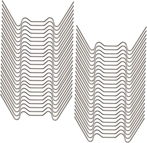 XULIN 50 Pcs Greenhouse Glass Clips - W Wire Clips Stainless Steel Greenhouse Wire Clips, Glass Pane Fixings Clips Greenhouse Glass Panes for Holding Glass (50PCS)