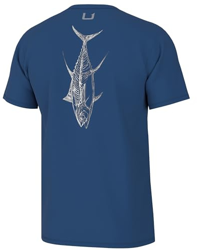 HUK Mens Fishing Graphic Tee, Performance Short Sleeve, Quick-Dry, Tuna Sketch - Set Sail, Large