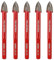 FOCSTOL Juego Brocas Seco - 5 piezas 8mm Juego Brocas Carburo con Mango Triangular para Madera Plástico Albañilería Cerámica Hormigón Mármol