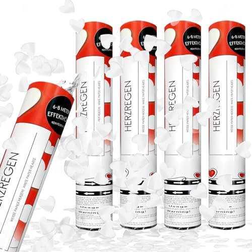 Dellyy Spara Coriandoli - Cannone Bianco per Matrimonio, San Valentino, Feste, Compleanni