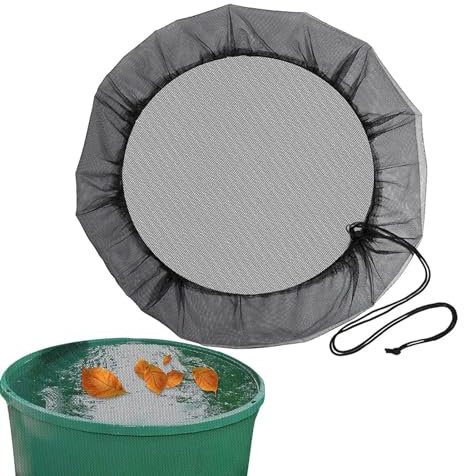100 Stück Laubsammeleimer, Garten Regentonnennetz Abdeckung Mit Gummizug Regentonnen Schutznetz Mückenschu Verstellbares Regentonnennetz, Regentonne Schutzabdeckung Schutz Vor Laub Stechmücken